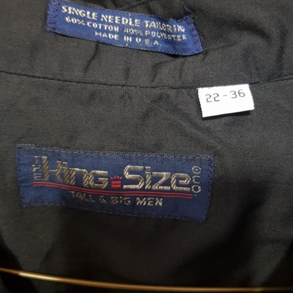 King Size Black Button Down Shirt - Picture 2 of 3
